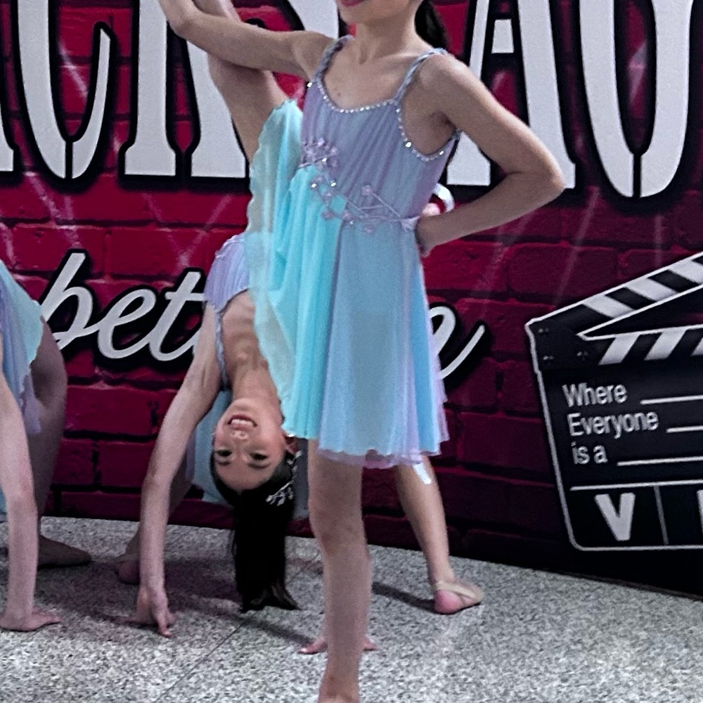 Revolution Aqua and Lavender Kids Dance Costume